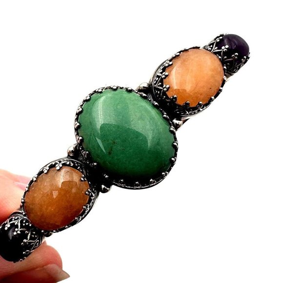 Carolyn Pollack Relios Womens Bracelet Sterling Silver Multi Gemstone Cuff - Picture 4 of 9